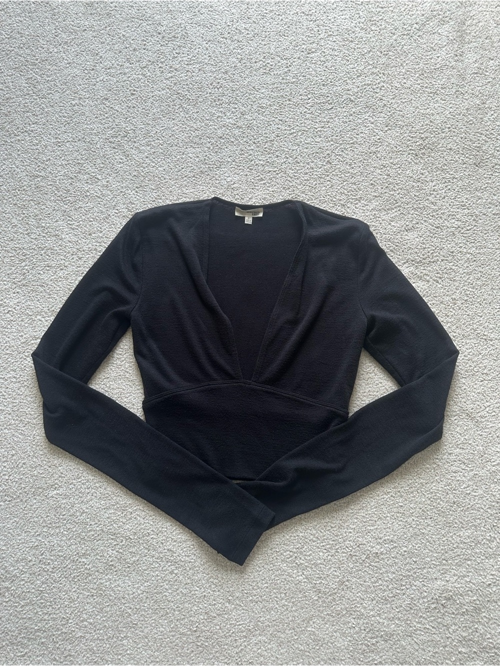 Aritzia Wilfred Free Deep V Neck Long Sleeve Top